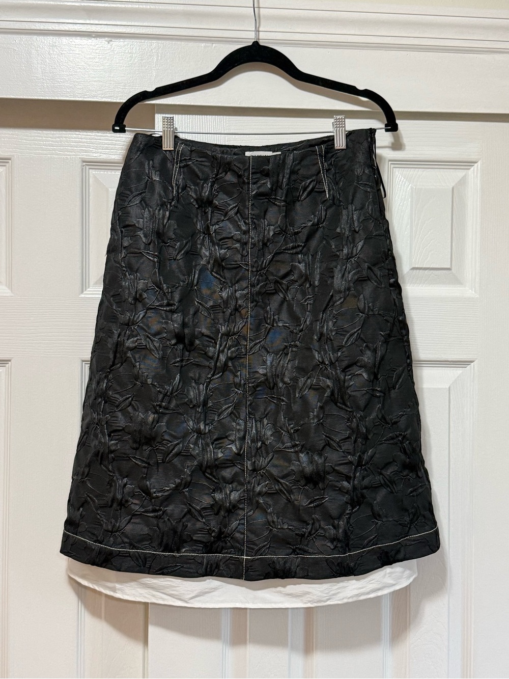 SIMKHAI Vionna Black Jacquard Midi Skirt Size 4